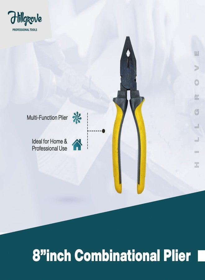 Hillgrove HGCM154M1 8"inch Heavy Duty Grip Multipurpose Combination Pilash Plier Hand Tool Lineman Plier (Pack Of 2) - Image 2